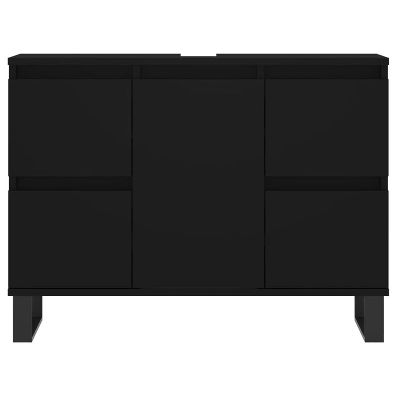 Badschrank Schwarz 80x33x60 cm Holzwerkstoff