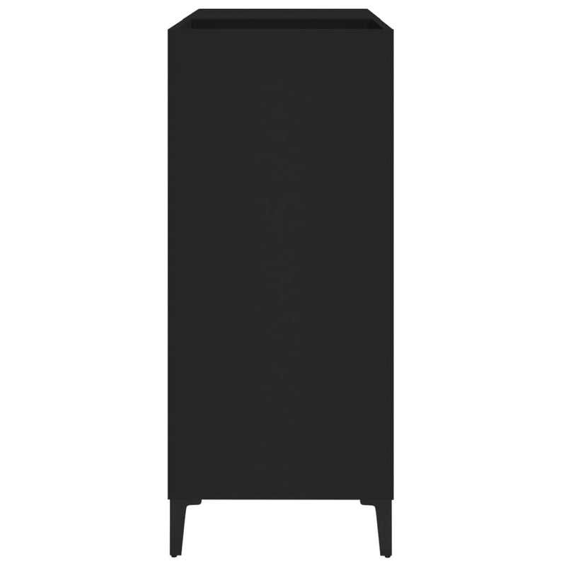 Plattenschrank Schwarz 84,5x38x89 cm Holzwerkstoff