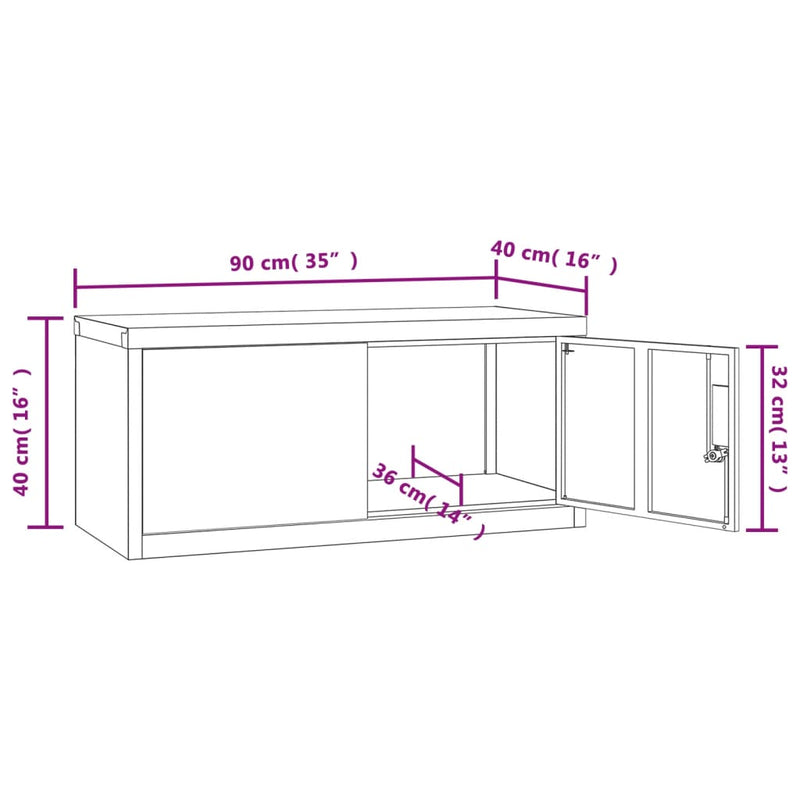 Aktenschrank Anthrazit 90x40x40 cm Stahl