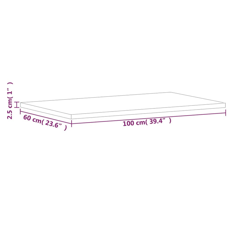 Waschtischplatte 100x60x2,5 cm Massivholz Buche