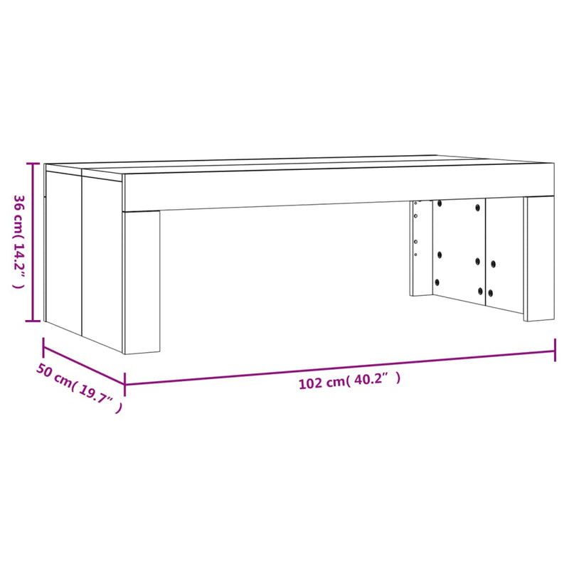 Couchtisch Schwarz 102x50x36 cm Holzwerkstoff