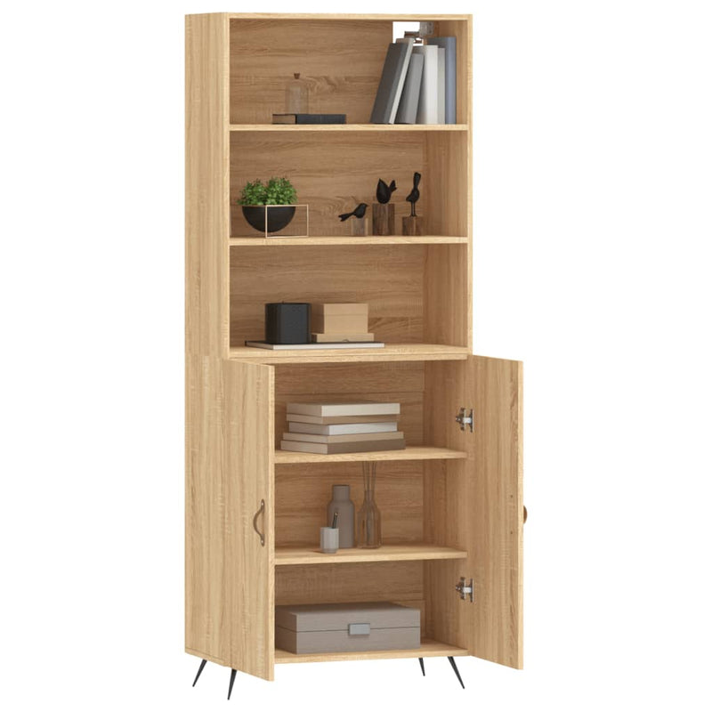 Highboard Sonoma-Eiche 69,5x34x180 cm Holzwerkstoff