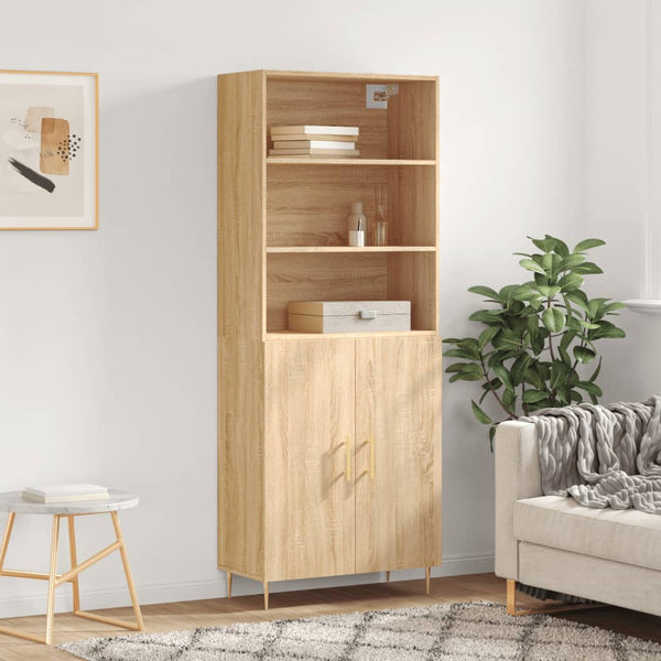 Highboard Sonoma-Eiche 69,5x34x180 cm Holzwerkstoff