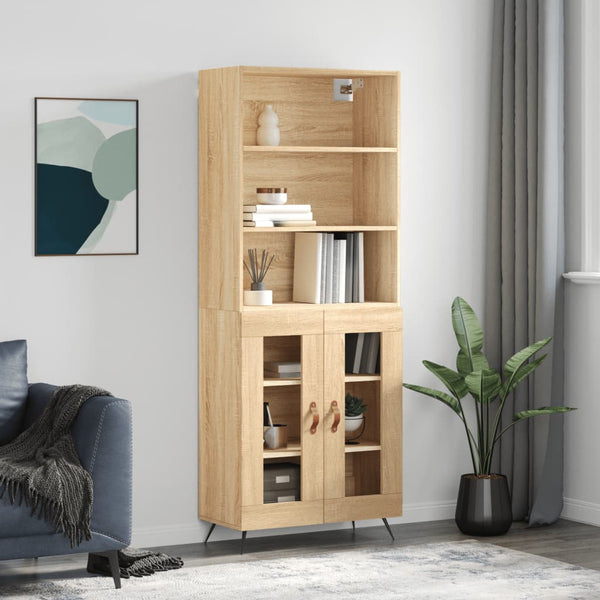 Highboard Sonoma-Eiche 69,5x34x180 cm Holzwerkstoff