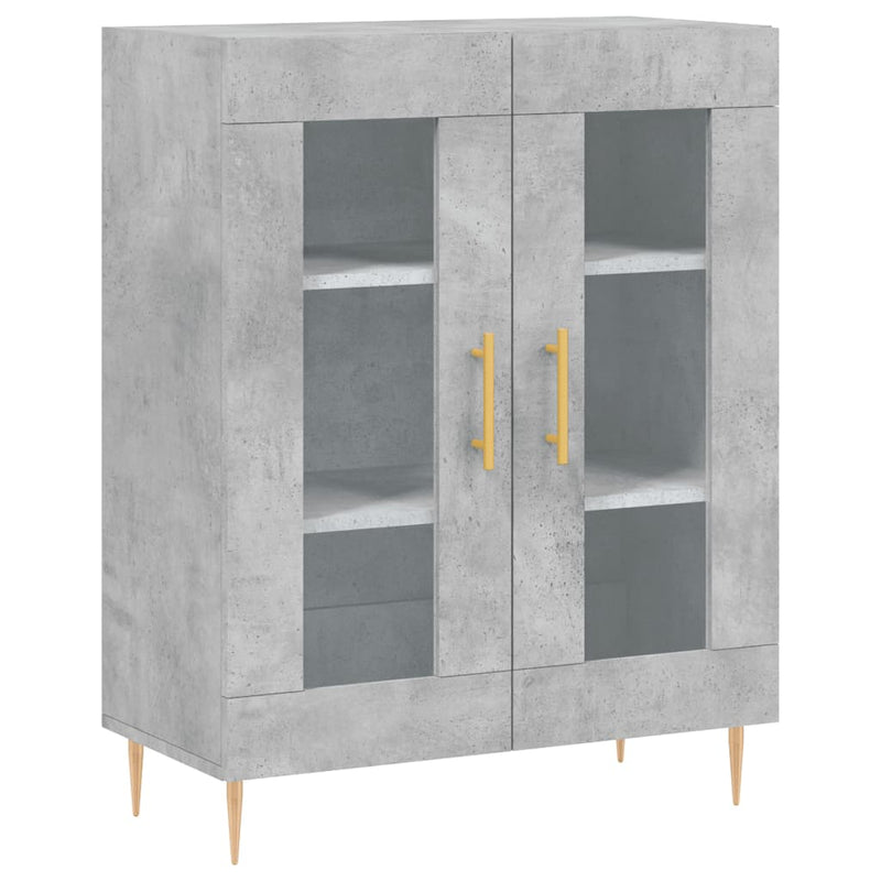 Highboard Betongrau 69,5x34x180 cm Holzwerkstoff