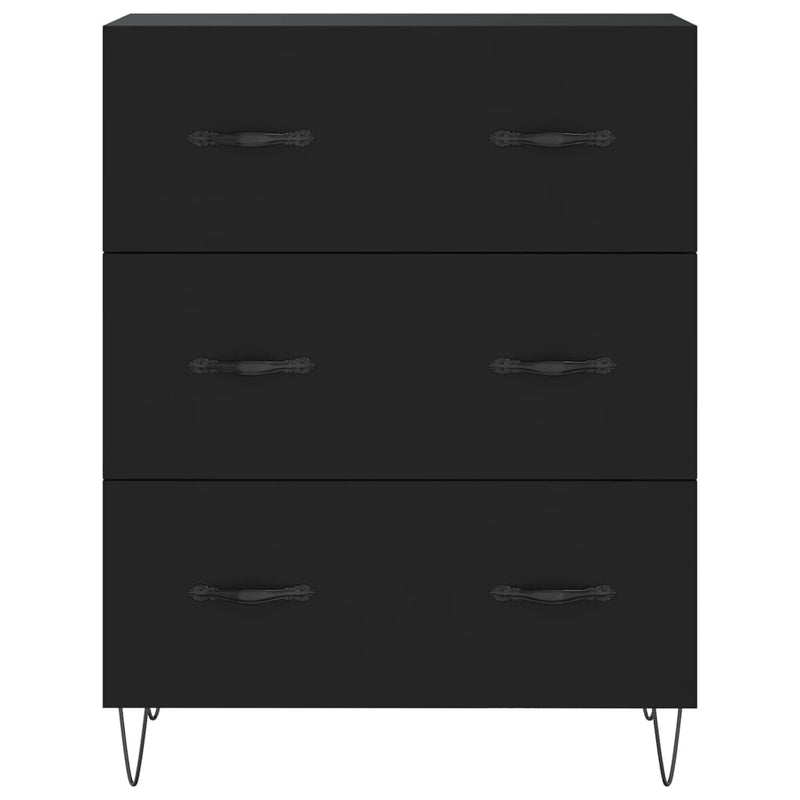 Highboard Schwarz 69,5x34x180 cm Holzwerkstoff