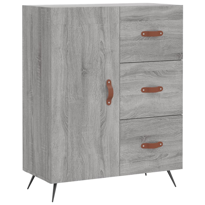 Highboard Grau Sonoma 69,5x34x180 cm Holzwerkstoff