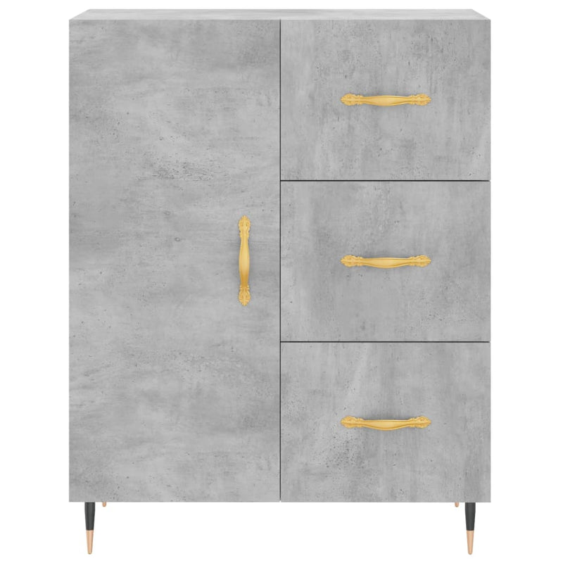 Highboard Betongrau 69,5x34x180 cm Holzwerkstoff