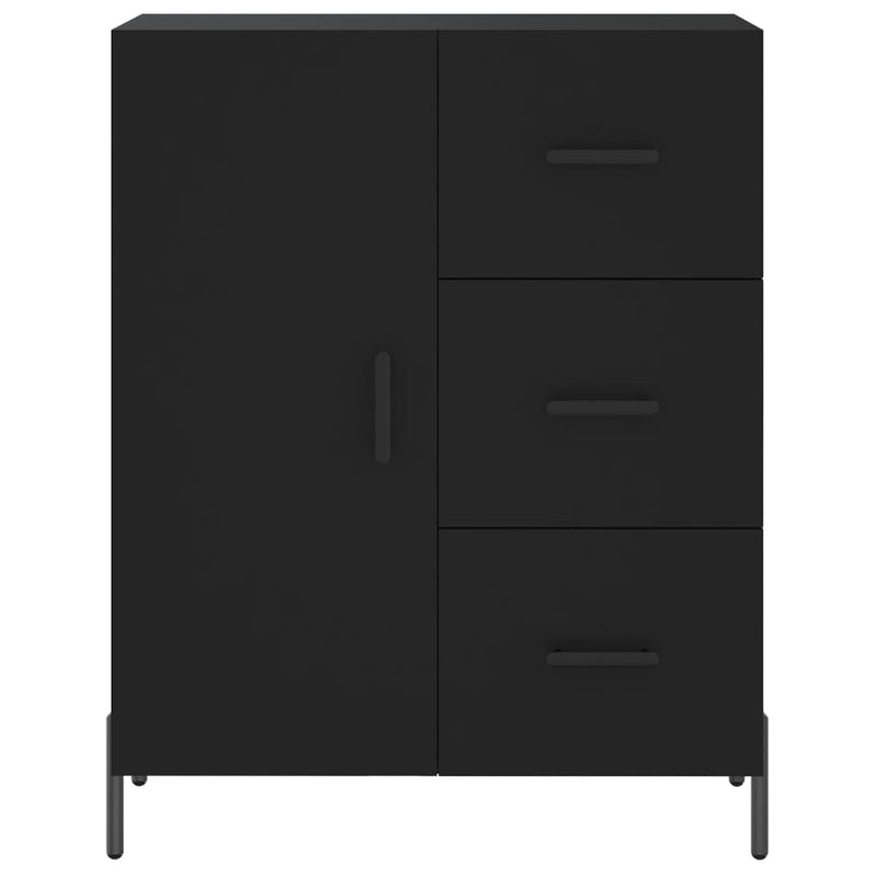 Highboard Schwarz 69,5x34x180 cm Holzwerkstoff