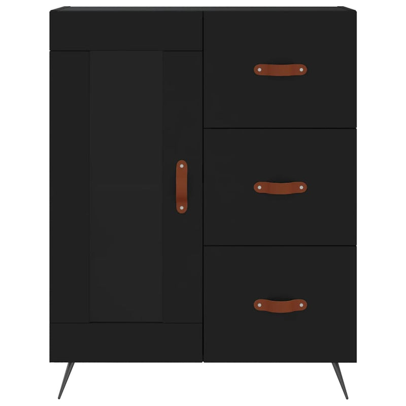 Highboard Schwarz 69,5x34x180 cm Holzwerkstoff