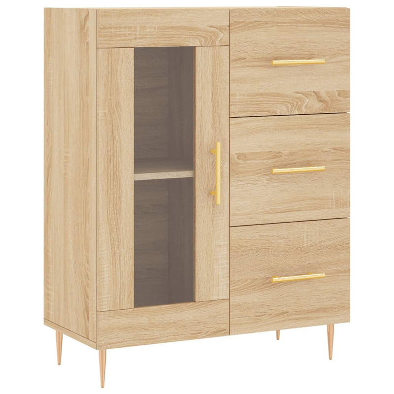 Highboard Sonoma-Eiche 69,5x34x180 cm Holzwerkstoff