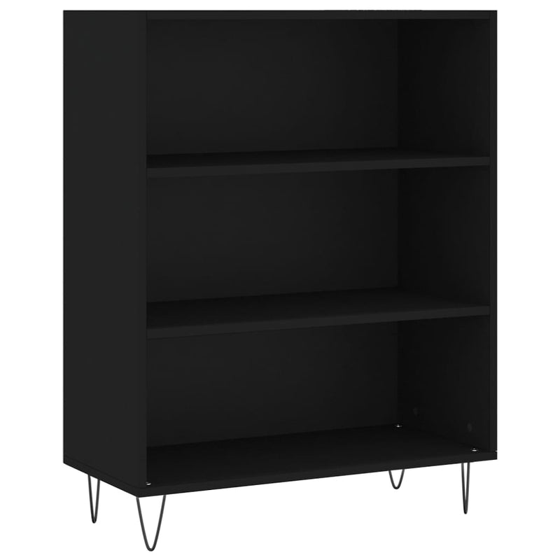 Highboard Schwarz 69,5x32,5x180 cm Holzwerkstoff