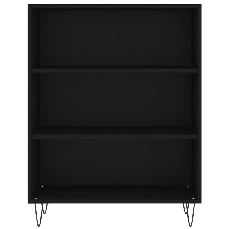 Highboard Schwarz 69,5x32,5x180 cm Holzwerkstoff