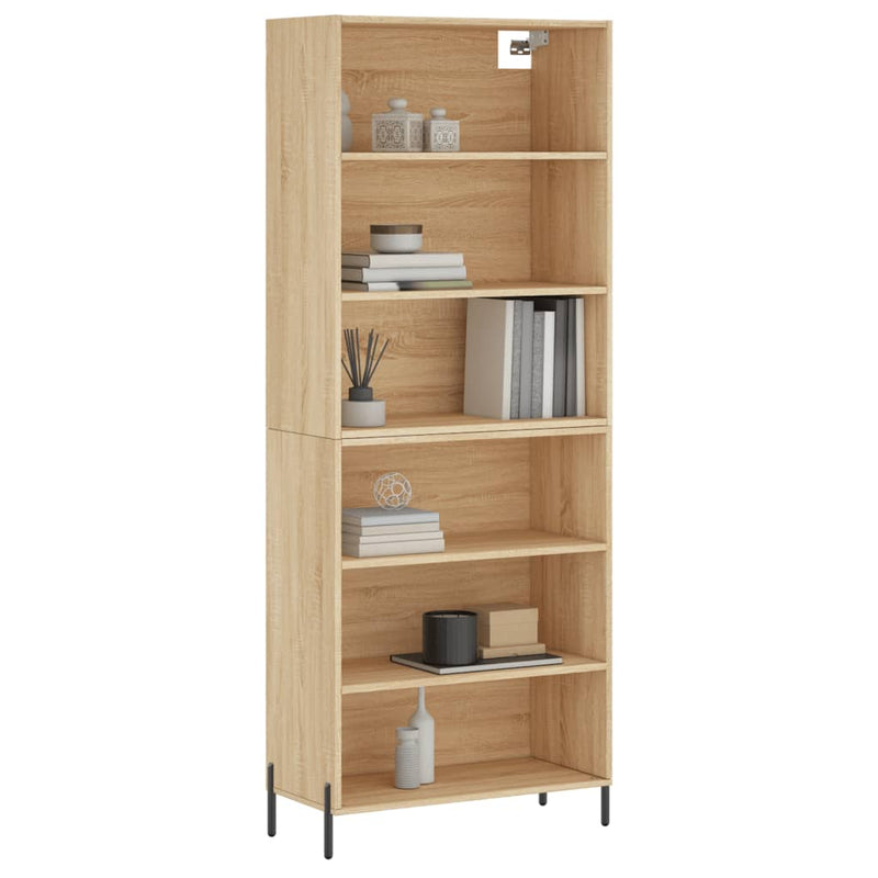 Highboard Sonoma-Eiche 69,5x32,5x180 cm Holzwerkstoff