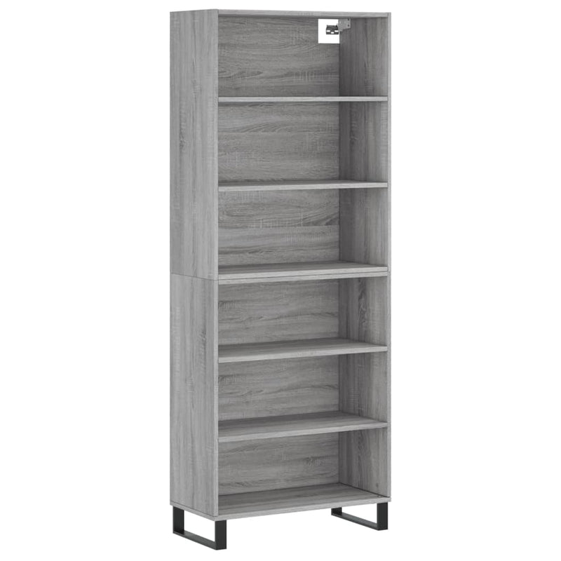 Highboard Grau Sonoma 69,5x32,5x180 cm Holzwerkstoff