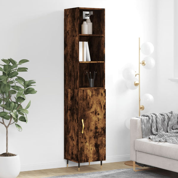 Highboard Räuchereiche 34,5x34x180 cm Holzwerkstoff