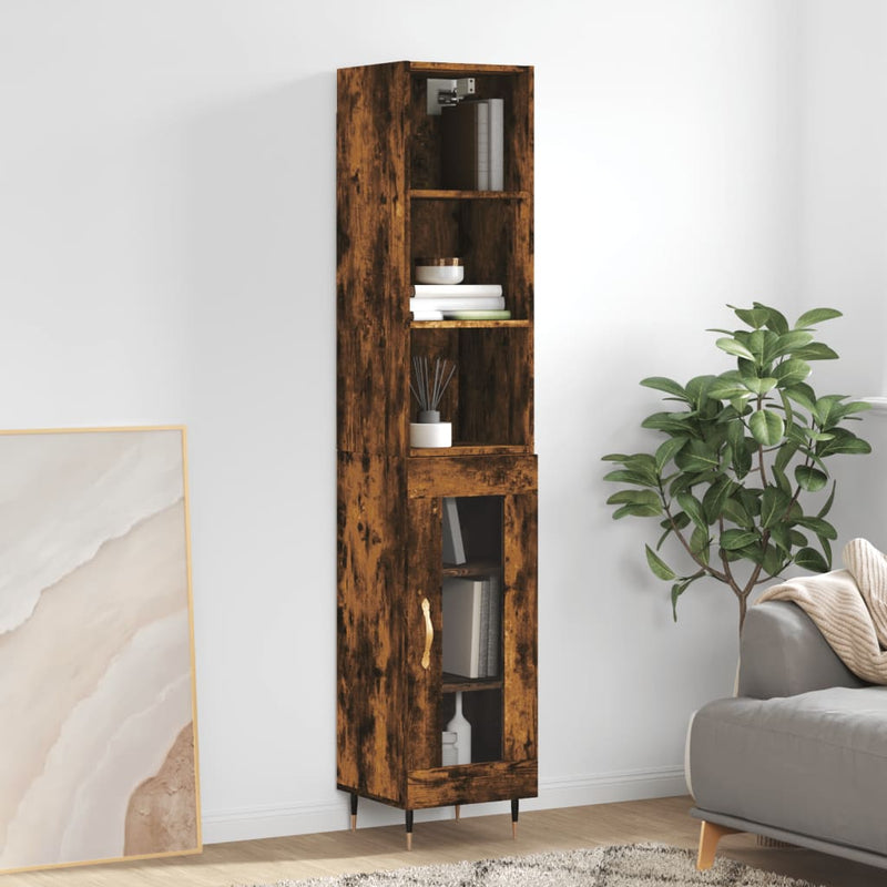 Highboard Räuchereiche 34,5x34x180 cm Holzwerkstoff