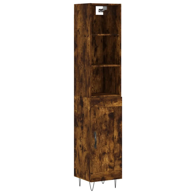 Highboard Räuchereiche 34,5x34x180 cm Holzwerkstoff