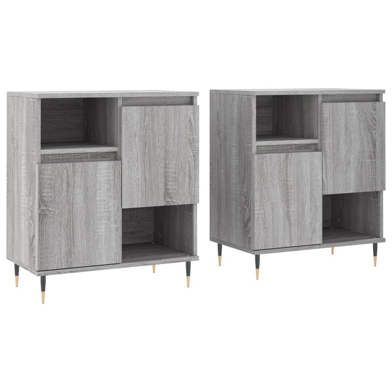 Sideboards 2 Stk. Grau Sonoma Holzwerkstoff