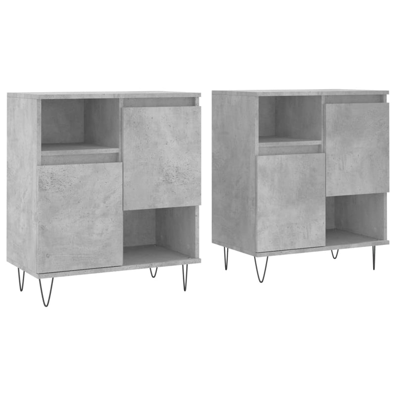 Sideboards 2 Stk. Betongrau Holzwerkstoff