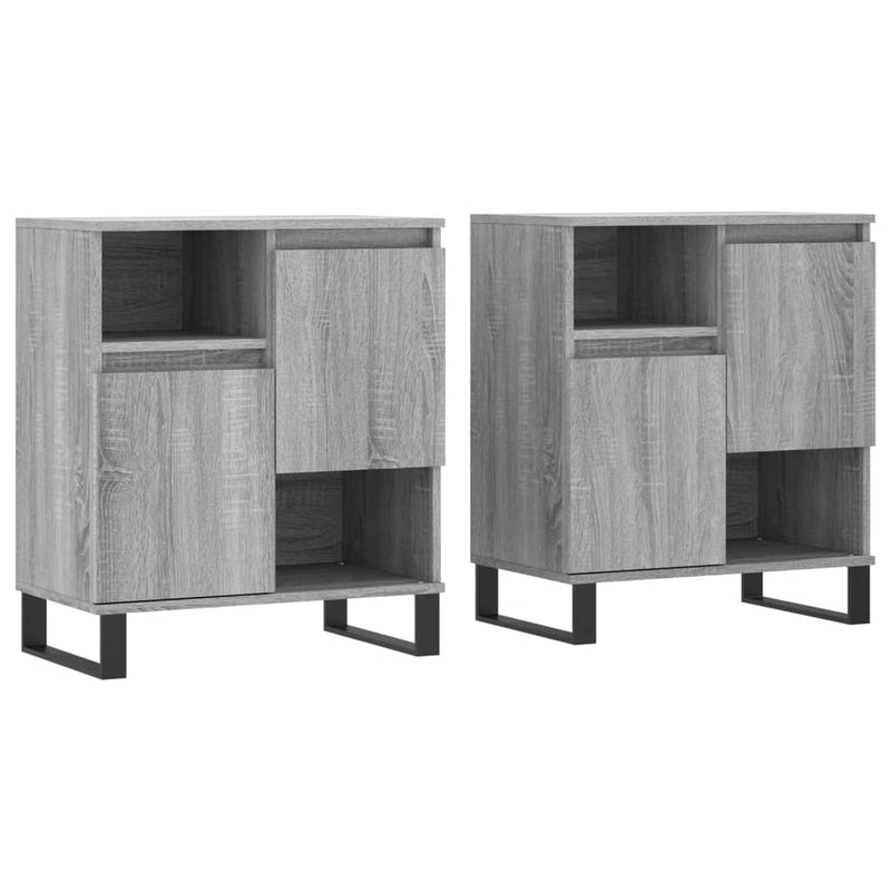 Sideboards 2 Stk. Grau Sonoma Holzwerkstoff