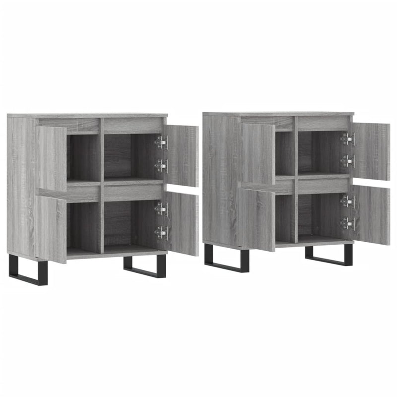 Sideboards 2 Stk. Grau Sonoma Holzwerkstoff