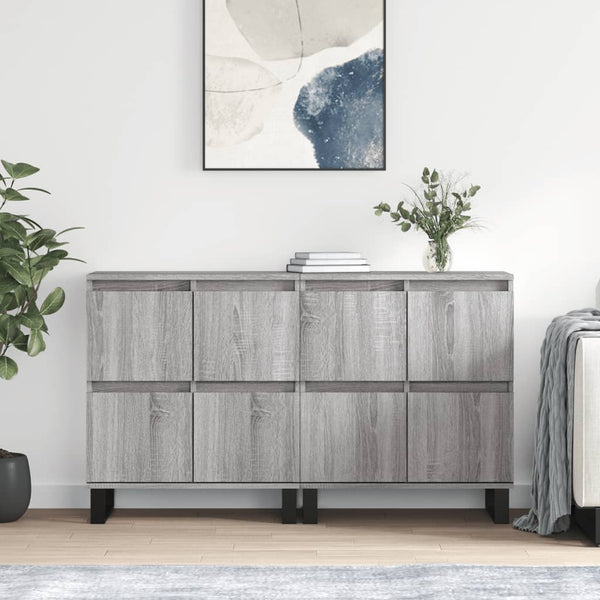 Sideboards 2 Stk. Grau Sonoma Holzwerkstoff