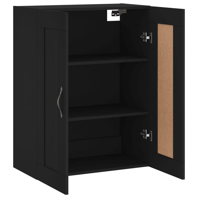 Wandschrank Schwarz 69,5x34x90 cm Holzwerkstoff