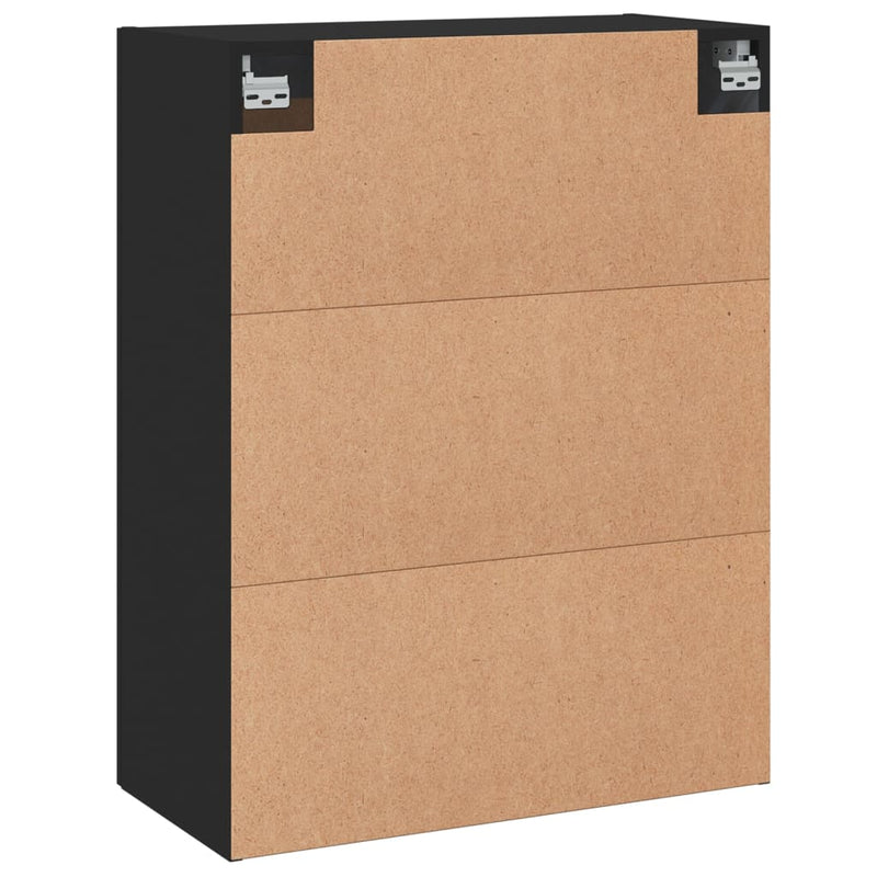 Wandschrank Schwarz 69,5x34x90 cm Holzwerkstoff