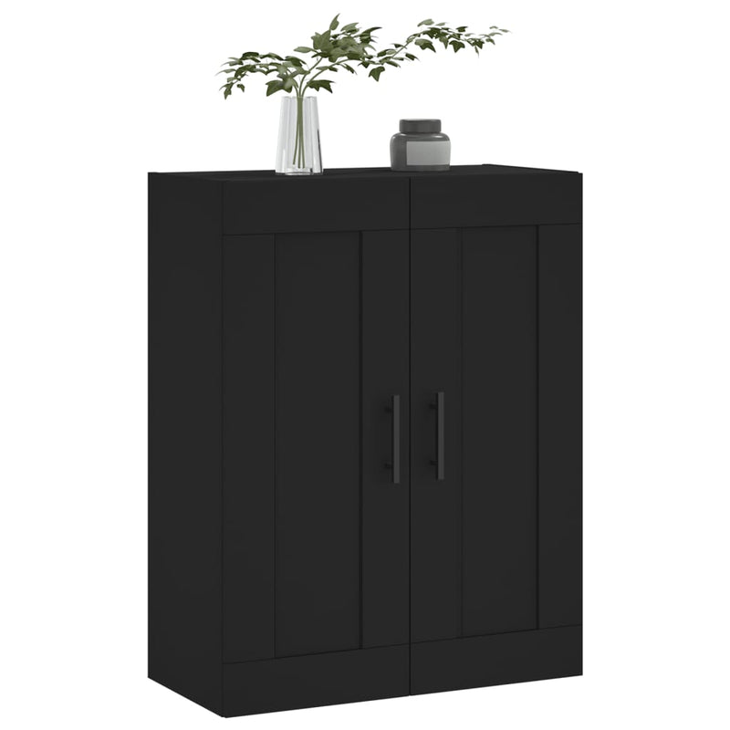 Wandschrank Schwarz 69,5x34x90 cm Holzwerkstoff