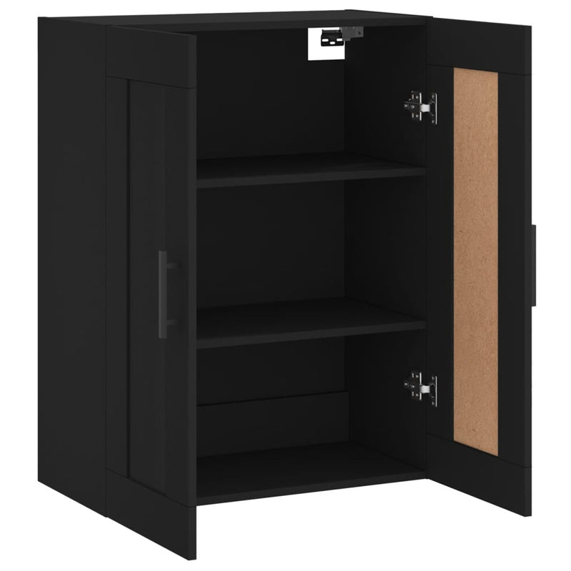 Wandschrank Schwarz 69,5x34x90 cm Holzwerkstoff