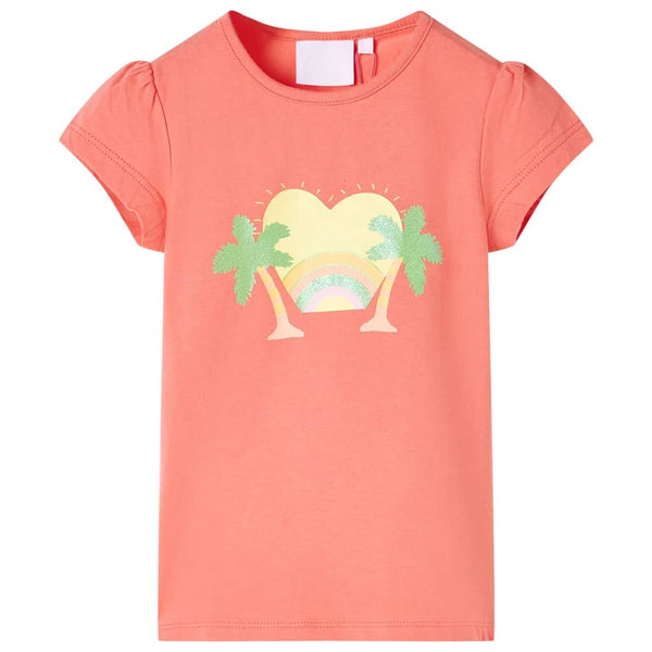 Kinder-T-Shirt Korallenrosa 140