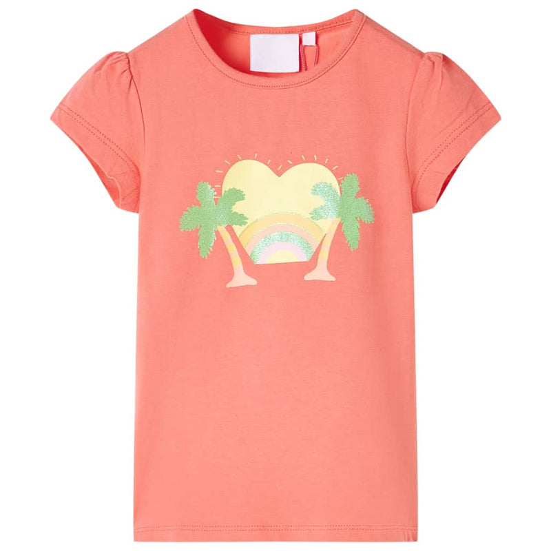 Kinder-T-Shirt Korallenrosa 140