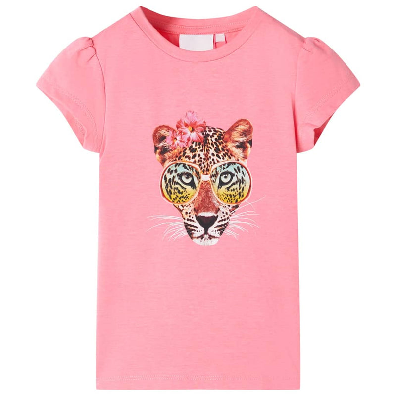 Kinder-T-Shirt Neonrosa 92