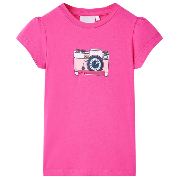 Kinder-T-Shirt Dunkelrosa 128