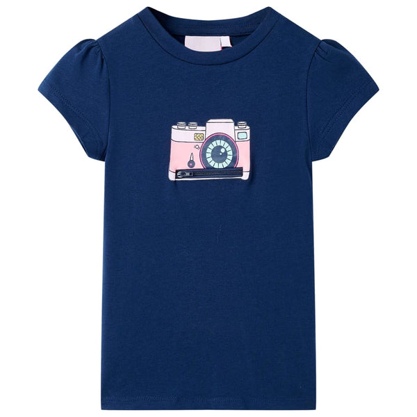 Kinder-T-Shirt Marineblau 116