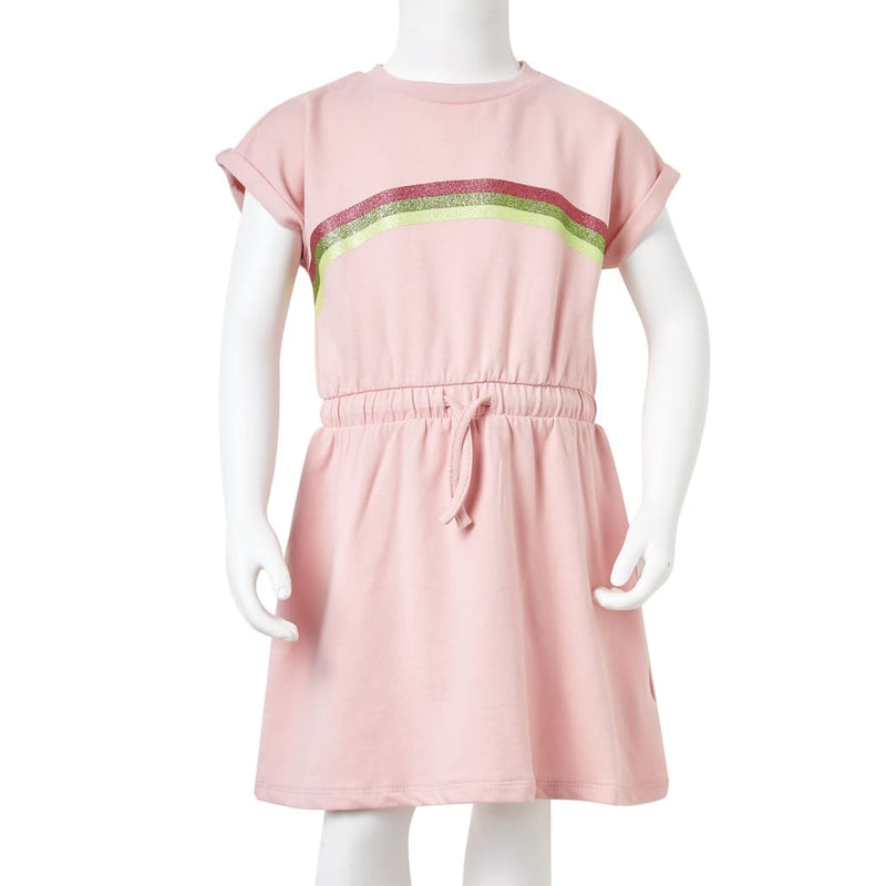 Kinderkleid mit Kordelzug Hellrosa 140