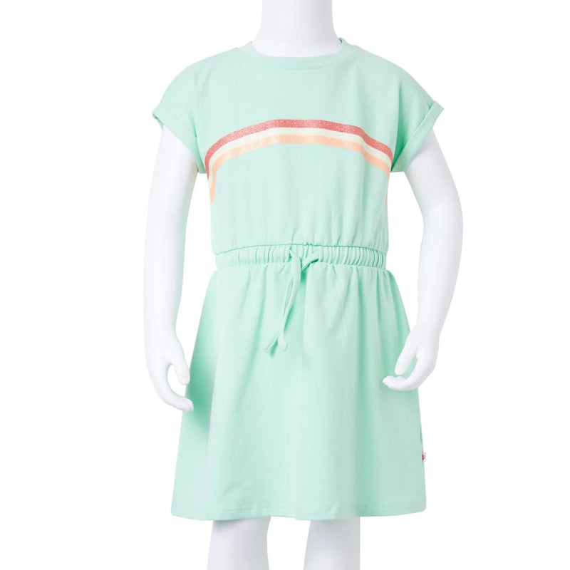 Kinderkleid mit Kordelzug Hellgrün 116