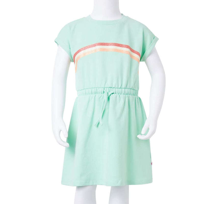 Kinderkleid mit Kordelzug Hellgrün 128