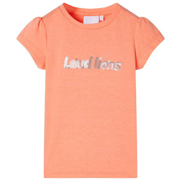 Kinder-T-Shirt mit Flügelärmeln Neonorange 116