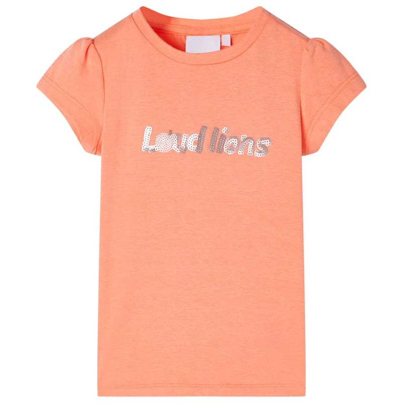 Kinder-T-Shirt mit Flügelärmeln Neonorange 116