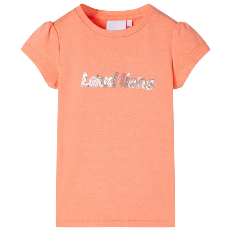 Kinder-T-Shirt mit Flügelärmeln Neonorange 140