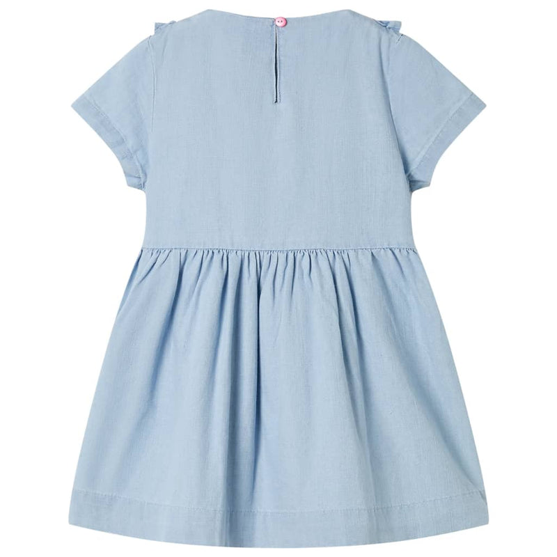 Kinderkleid mit Rüschen Hellblau 128