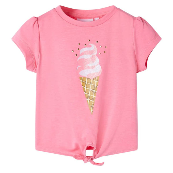 Kinder-T-Shirt Helles Neonrosa 140