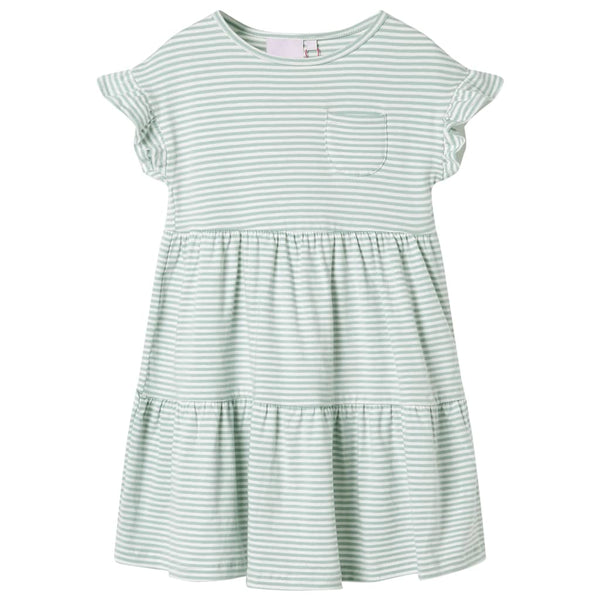 Kinderkleid mit Rüschenärmeln Minzgrün 104