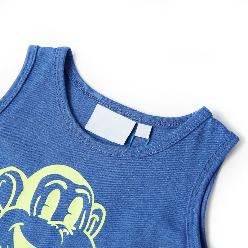 Kinder-Tanktop Blau Melange 116