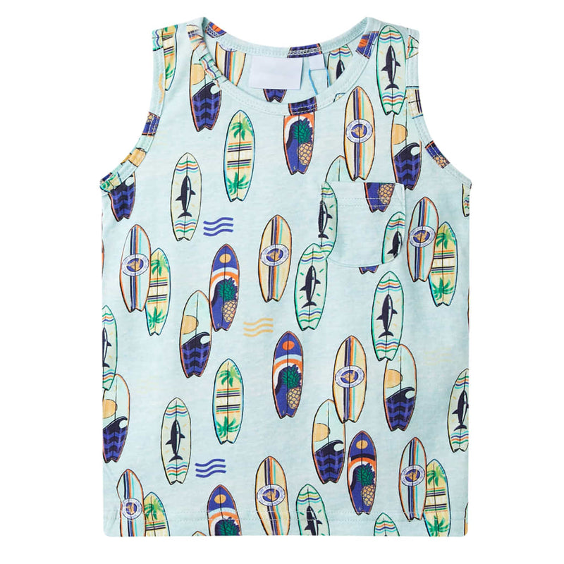 Kinder-Tanktop Hellblau Melange 104