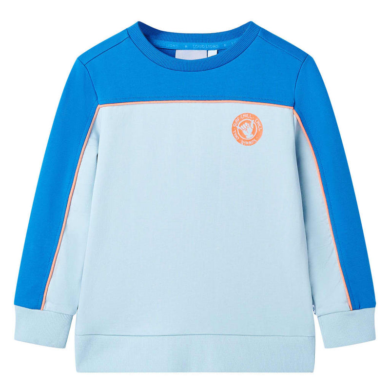 Kinder-Sweatshirt Knallblau und Hellblau 128