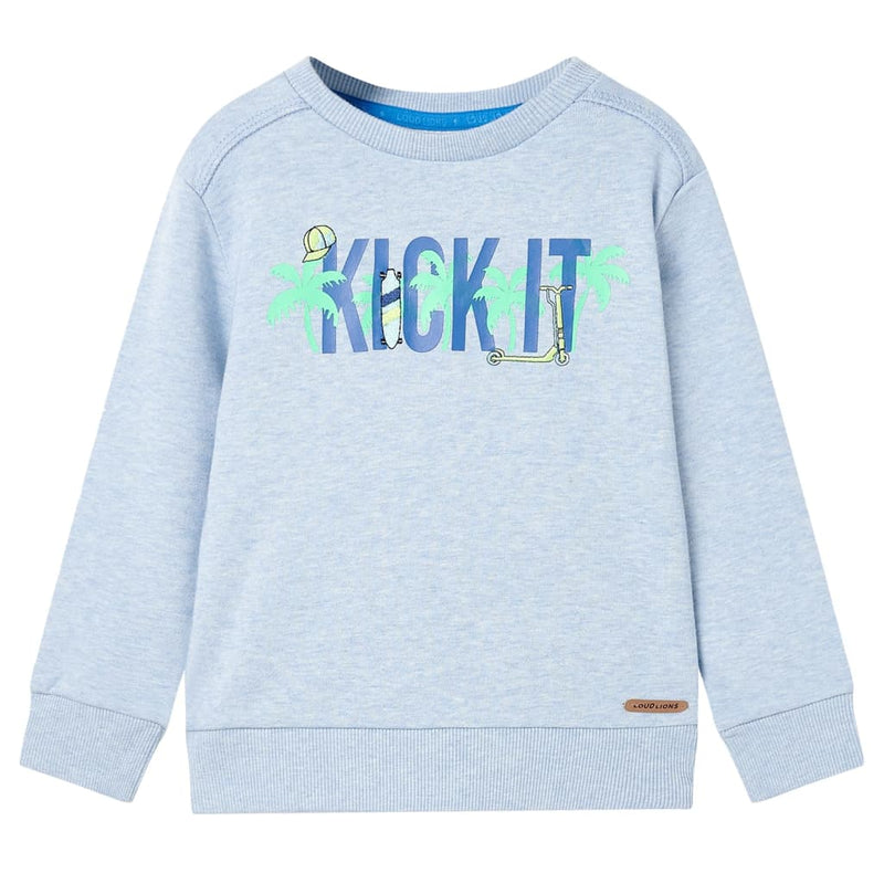 Kinder-Sweatshirt Hellblau Melange 92