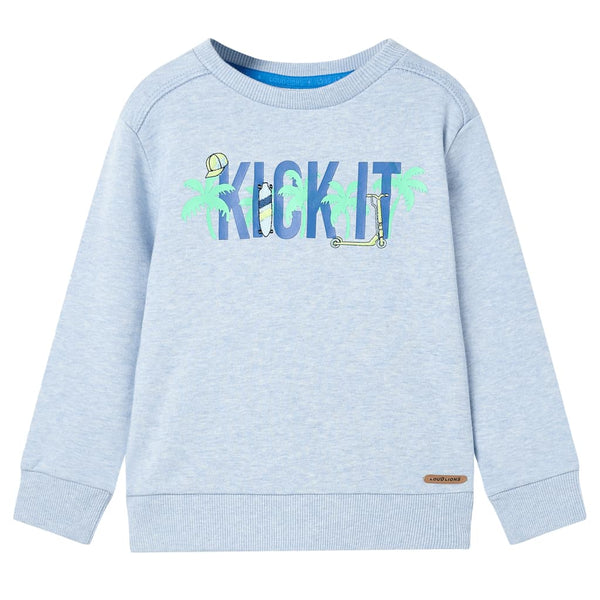 Kinder-Sweatshirt Hellblau Melange 116